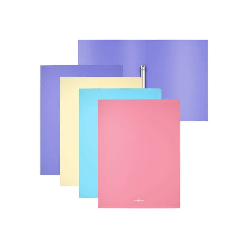 Erichkrause Pack de 4 Carpetas Anillas Matt Pastel - 2 Anillas de 24mm - Tamaño A4 - Colores Surtidos Erichkrause Pack de 4 Carpetas Anillas Matt Pastel - 2 Anillas de 24mm - Tamaño A4 - Colores Surtidos