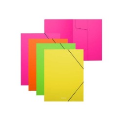 Erichkrause Pack de 4 Carpetas Solapas Matt Neon A4 - Fabricadas en Polipropileno - Colores Surtidos