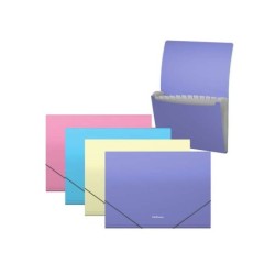 Erichkrause Pack de 4 Clasificadores Matt Pastel - 12 Fundas - Tamaño A4 - Colores Surtidos