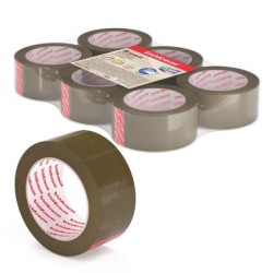 Sigillo per imballaggio Erichkrause - Misure 48 mm x 50 m - Adesivo ad alta adesione - Facile da tagliare - Colore marrone 6pz 6
