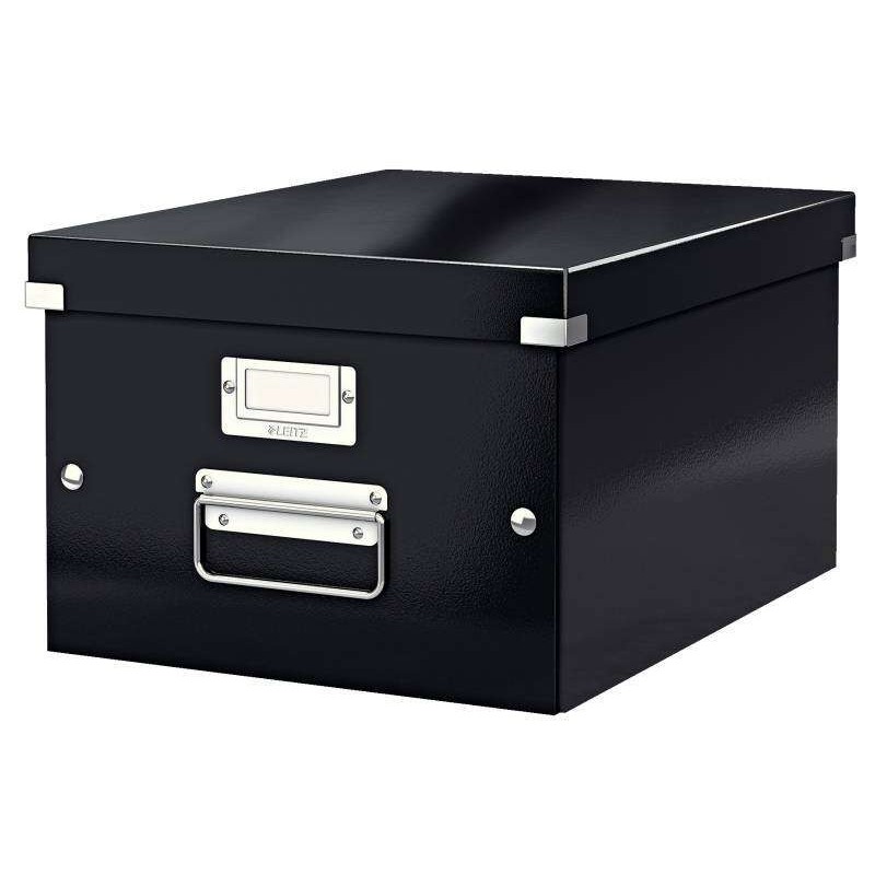 Leitz Click & Store Wow scatola portaoggetti media - Montaggio facile e veloce - Manici in metallo - Cartoncino nero - Effet Leitz Click & Store Wow scatola portaoggetti media - Montaggio facile e veloce - Manici in metallo - Cartoncino nero - Effet