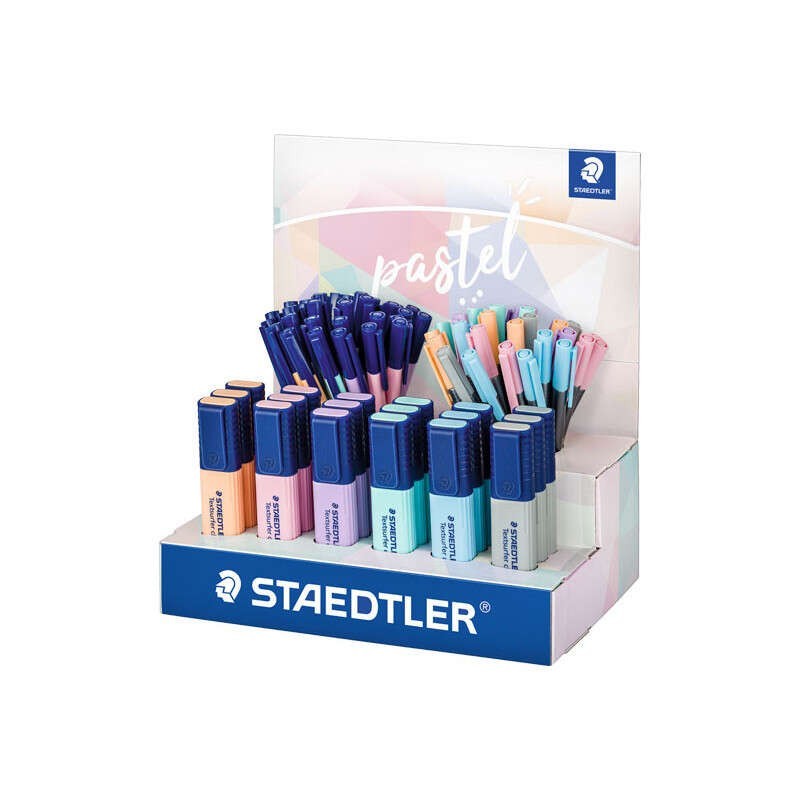 Staedtler Expositor con 78 Rotuladores Pastel - Modelos Textsurfer Classic, Triplus, Triplus Fineliner - Colores Surtidos Staedtler Expositor con 78 Rotuladores Pastel - Modelos Textsurfer Classic, Triplus, Triplus Fineliner - Colores Surtidos