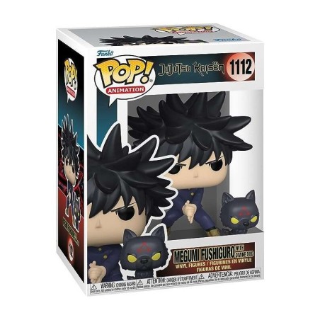 Funko Pop Animation Jujutsu Megumi Fushiguro con cane - Figura in vinile - Altezza 9,5 cm circa.
