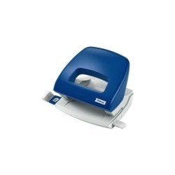 Petrus 80 Taladro Perforador Pequeño - Hasta 16 Hojas - Marcas de Formato - Facil Vaciado - Punzones 5.5mm - Color Azul