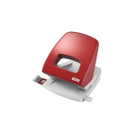 Perforatrice Petrus 85 - Fino a 25 fogli - Segni formato - Svuotamento facile - Perforatori da 5,5 mm - Colore rosso