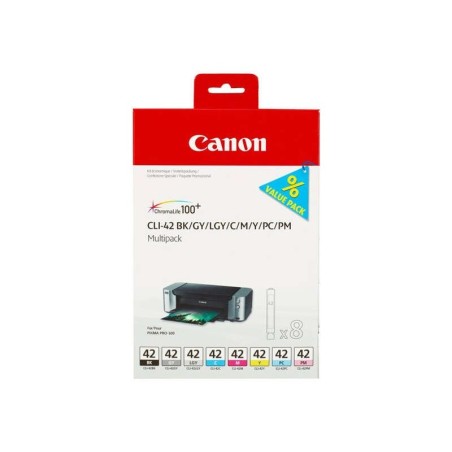 Confezione da 8 cartucce d'inchiostro originali Canon CLI42 - 6384B010