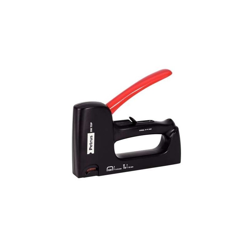 Petrus 295 Chiodatrice/cucitrice superiore - Per graffette da 530/6 a 14 mm e tipo 8 pin da 15 mm - Regolazione potenza - Colore Petrus 295 Chiodatrice/cucitrice superiore - Per graffette da 530/6 a 14 mm e tipo 8 pin da 15 mm - Regolazione potenza - Colore