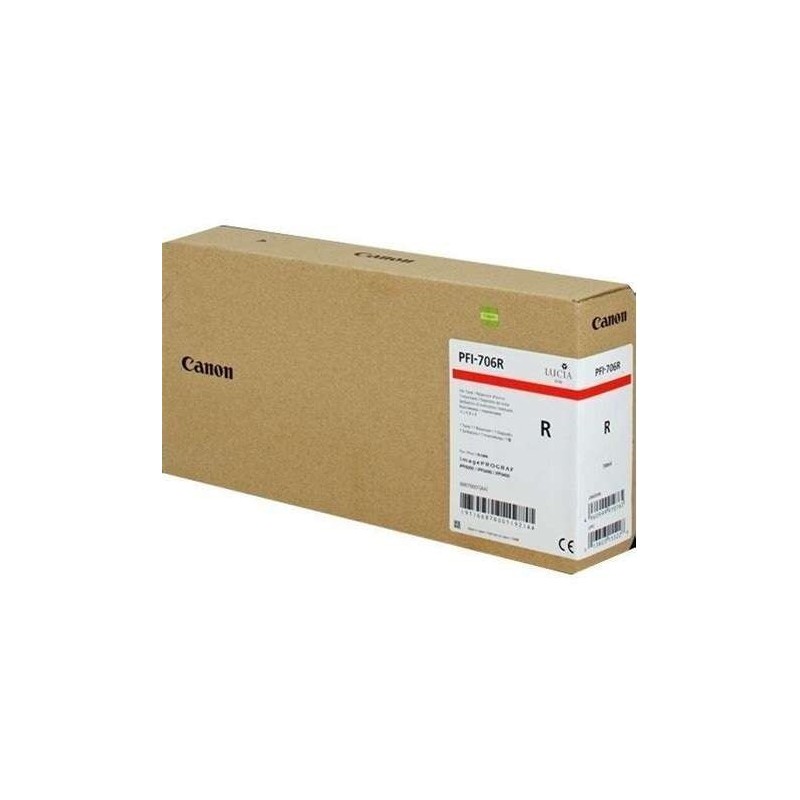 Canon PFI706 Rojo Cartucho de Tinta Original - 6687B001 Canon PFI706 Rojo Cartucho de Tinta Original - 6687B001
