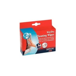 Esselte Pack de 12 Toallitas Secas y 12 Toallitas Humedas para Pantallas - Envasadas en Sobres - Eliminan el Polvo