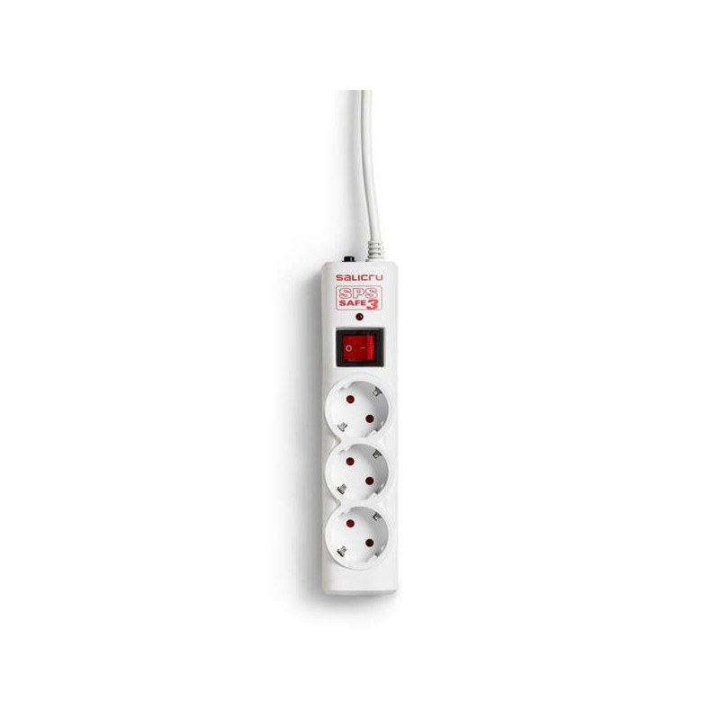 Salicru Regleta SPS SAFE 3 Protectores Electricos Activos de Ultima Generacion - 3 Tomas Schuko - Color Blanco Salicru Regleta SPS SAFE 3 Protectores Electricos Activos de Ultima Generacion - 3 Tomas Schuko - Color Blanco
