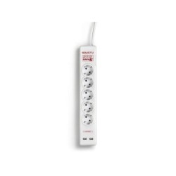 Salicru Regleta SPS SAFE 5+ Protectores Electricos Activos de Ultima Generacion - 5 Tomas Schuko - Color Blanco