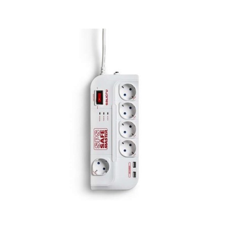 Salicru Regleta SPS SAFE Master Protectores Electricos Activos de Ultima Generacion - 5 Tomas Schuko - Color Blanco