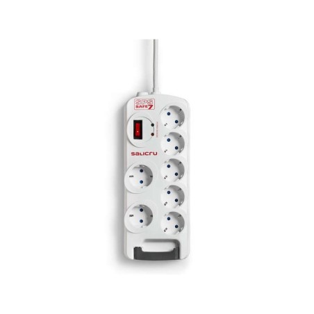 Presa Multipresa Salicru SPS SAFE 7 Protezioni Elettriche Attive di Ultima Generazione - 7 Prese Schuko - Colore Bianco