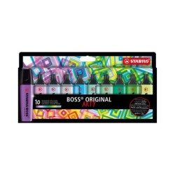Stabilo Boss Original Arty Confezione da 10 Pennarelli Fluorescenti Colori Freddi - Linea tra 2 e 5 mm - Inchiostro a Base Acqua