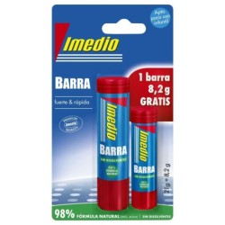 Imedio Confezione da 2 Colla Stick 1x 21gr + 1x 8,2gr - Senza Solventi - Lavabile - Adatta per Uso Scolastico