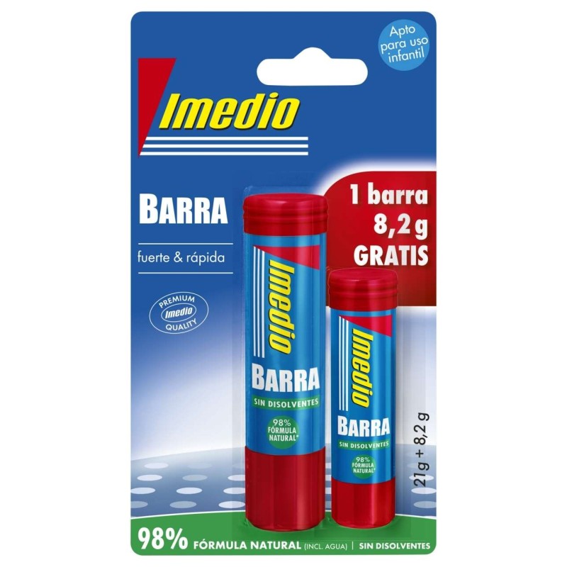 Imedio Pack de 2 Barras de Pegamento 1x 21grs + 1x 8.2grs - Sin Disolventes - Lavable - Apto para Uso Escolar Imedio Pack de 2 Barras de Pegamento 1x 21grs + 1x 8.2grs - Sin Disolventes - Lavable - Apto para Uso Escolar