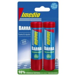 Imedio Confezione da 2 Colla Stick da 21gr - Senza Solventi - Lavabile - Adatta per Uso Scolastico