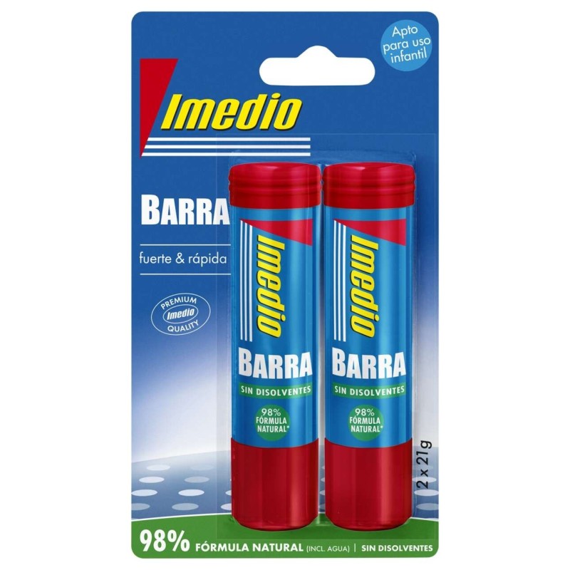 Imedio Confezione da 2 Colla Stick da 21gr - Senza Solventi - Lavabile - Adatta per Uso Scolastico Imedio Confezione da 2 Colla Stick da 21gr - Senza Solventi - Lavabile - Adatta per Uso Scolastico
