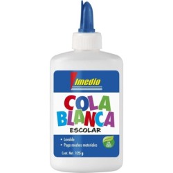 Colla Scuola Imedio White 125gr - Senza Solventi - Flacone Morbido Ideale per Bambini - Con Spatola Incorporata 12pz 12pz