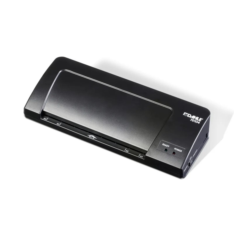 Dahle 70104 Plastificadora A4 - Calentamiento de 3 a 5min - Velocidad de 250mm/min - Espesor a Plastificar Max. 0,5mm Dahle 70104 Plastificadora A4 - Calentamiento de 3 a 5min - Velocidad de 250mm/min - Espesor a Plastificar Max. 0,5mm
