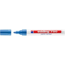 Pennarello Indelebile Edding 750 - Punta Tonda - Linea tra 2 e 4 mm. - Inchiostro opaco - Asciugatura rapida - Colore blu 10pz 1