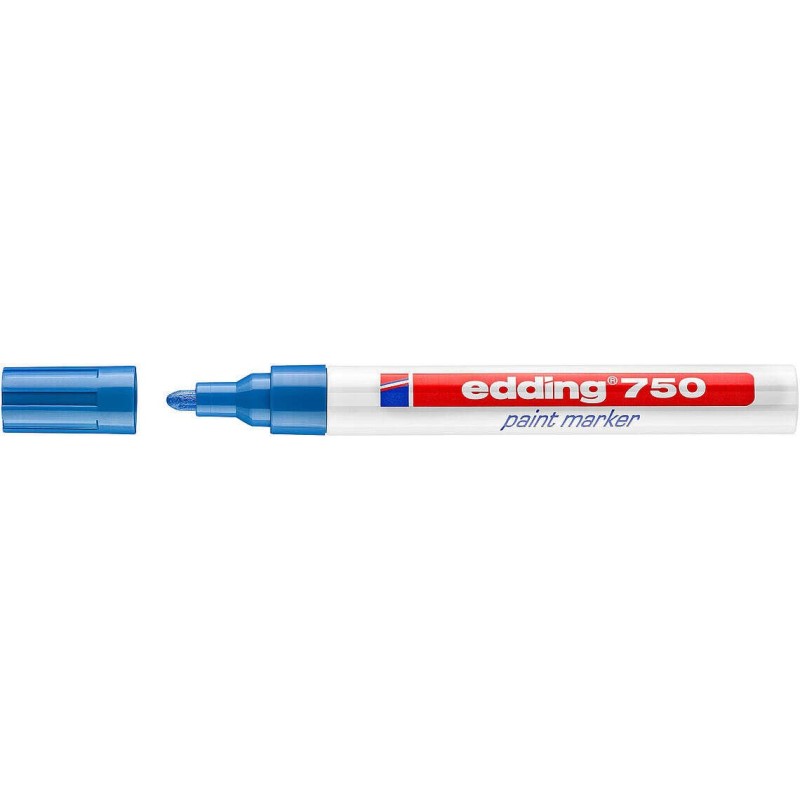 Pennarello Indelebile Edding 750 - Punta Tonda - Linea tra 2 e 4 mm. - Inchiostro opaco - Asciugatura rapida - Colore blu 10pz 1 Pennarello Indelebile Edding 750 - Punta Tonda - Linea tra 2 e 4 mm. - Inchiostro opaco - Asciugatura rapida - Colore blu 10pz 1