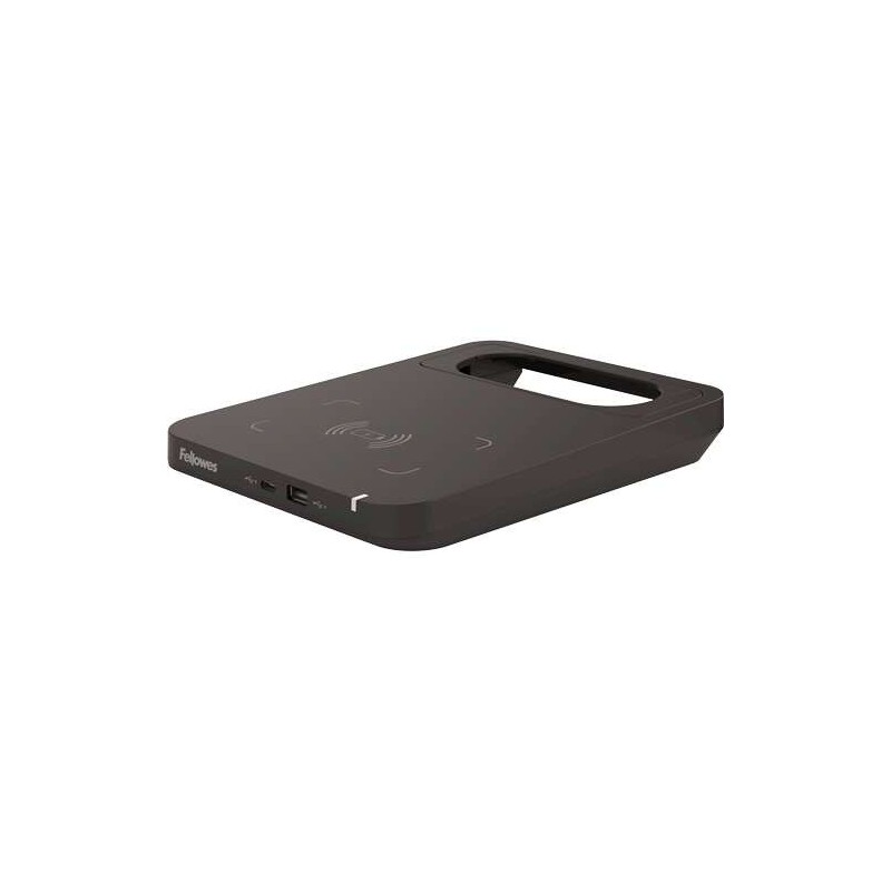 Caricabatterie Wireless Fellowes Stem - 2 Porte USB - Ricarica Rapida - Colore Nero Caricabatterie Wireless Fellowes Stem - 2 Porte USB - Ricarica Rapida - Colore Nero