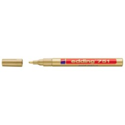 Edding 751 Pennarello Indelebile - Punta Tonda - Linea tra 1 e 2 mm. - Inchiostro opaco - Asciugatura rapida - Colore oro 10pz 1