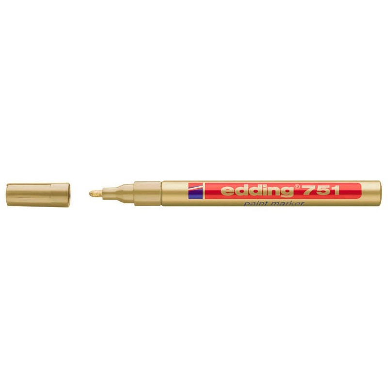 Edding 751 Pennarello Indelebile - Punta Tonda - Linea tra 1 e 2 mm. - Inchiostro opaco - Asciugatura rapida - Colore oro 10pz 1 Edding 751 Pennarello Indelebile - Punta Tonda - Linea tra 1 e 2 mm. - Inchiostro opaco - Asciugatura rapida - Colore oro 10pz 1
