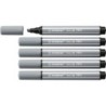 Pennarello Stabilo Pen 68 MAX - Punta in fibra smussata - Tratto tra 1 e 5 mm circa. - Inchiostro a base d'acqua - Colore grigio