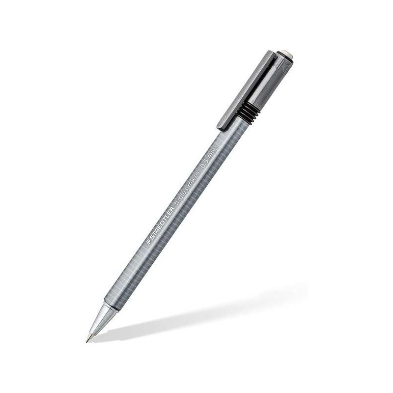 Staedtler Triplus Micro 774 Portaminas - Ancho de Linea 0.5mm - Punta Retractil - Diseño Ergonomico - Color Gris Staedtler Triplus Micro 774 Portaminas - Ancho de Linea 0.5mm - Punta Retractil - Diseño Ergonomico - Color Gris