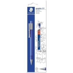 Staedtler Graphite 777 1 Portamine 0,5 mm + 1 Tubo di mina HB - Corpo gommato - Guida mina anti-rottura - Colori assortiti