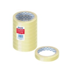 Dohe Confezione da 8 nastri adesivi in polipropilene trasparente 19 mm x 66 m