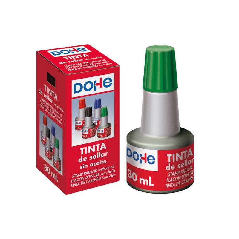 Inchiostro Dohe per tamponi e timbri 30 ml - colore verde Inchiostro Dohe per tamponi e timbri 30 ml - colore verde