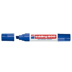 Edding 800 Rotulador Permanente - Punta Biselada - Trazo entre 4 y 12 mm. - Recargable - Secado Instantaneo - Color Azul