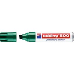 Pennarello indelebile Edding 800 - Punta a scalpello - Linea tra 4 e 12 mm. - Ricaricabile - Asciugatura istantanea - Colore ver