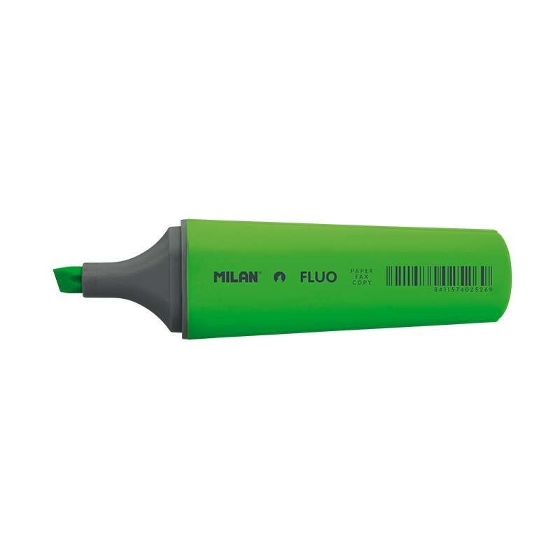 Pennarello fluorescente Milan - Punta a scalpello 1 - 4,8 mm - Colore verde 12pz 12pz Pennarello fluorescente Milan - Punta a scalpello 1 - 4,8 mm - Colore verde 12pz 12pz