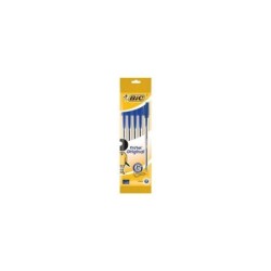 Bic Cristal Original Pack de 5 Boligrafos de Bola - Punta Redonda de 1.0mm - Trazo 0.4mm - Tinta con Base de Aceite - Color Azul