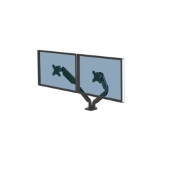 Fellowes Platinum Series Brazo para Monitor Doble - Hasta 32" y 8kg - 2 Puertos USB - Sistema de Gestion de Cables - Color Negro