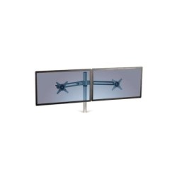 Fellowes Accesorio Brazo Doble para Estación de Trabajo Lotus - Ajustable en Altura - Hasta 26 Pulgadas y 5.8kg - Color Plata