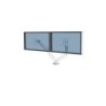 Braccio per doppio monitor Fellowes serie Platinum - Fino a 27" e 9 kg - 2 porte USB - Regolabile con molla a gas - Bianco