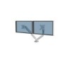 Fellowes Platinum Series Brazo para Monitor Doble - Hasta 27" y 9kg - 2 Puertos USB - Ajustable con Muelle de Gas - Color Plata