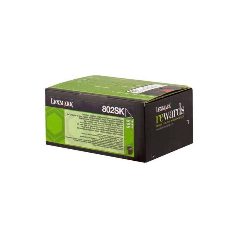 Lexmark CX310/CX410/CX510 Negro Cartucho de Toner Original - 80C2SK0/80C2SKE/802SK Lexmark CX310/CX410/CX510 Negro Cartucho de Toner Original - 80C2SK0/80C2SKE/802SK