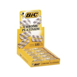 Bic Chrome Platinum Expositor de 20 Cajas de 5 Hojas de Afeitar Doble Filo