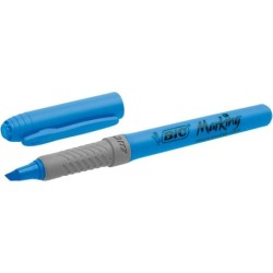 Pennarello Fluorescente Bic Highlighter Grip - Inchiostro a Base Acqua - Punta a Scalpello - Tratto tra 1,60 e 3,30 mm - Colore 