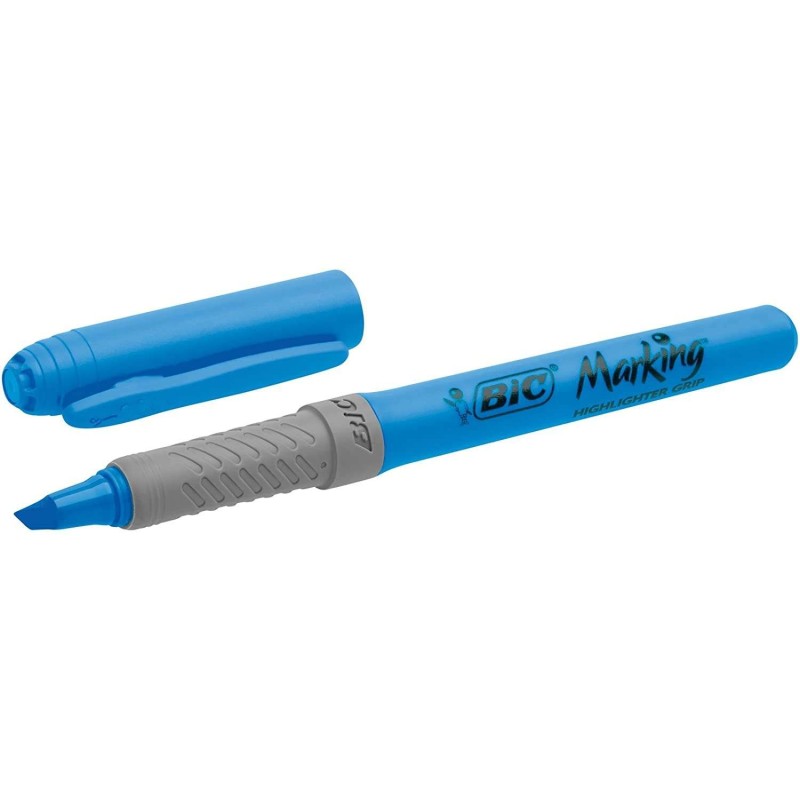 Pennarello Fluorescente Bic Highlighter Grip - Inchiostro a Base Acqua - Punta a Scalpello - Tratto tra 1,60 e 3,30 mm - Colore Pennarello Fluorescente Bic Highlighter Grip - Inchiostro a Base Acqua - Punta a Scalpello - Tratto tra 1,60 e 3,30 mm - Colore