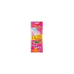 Bic Twin Lady Pack de 5+1 Maquinillas de Depilacion Desechables de 2 Hojas