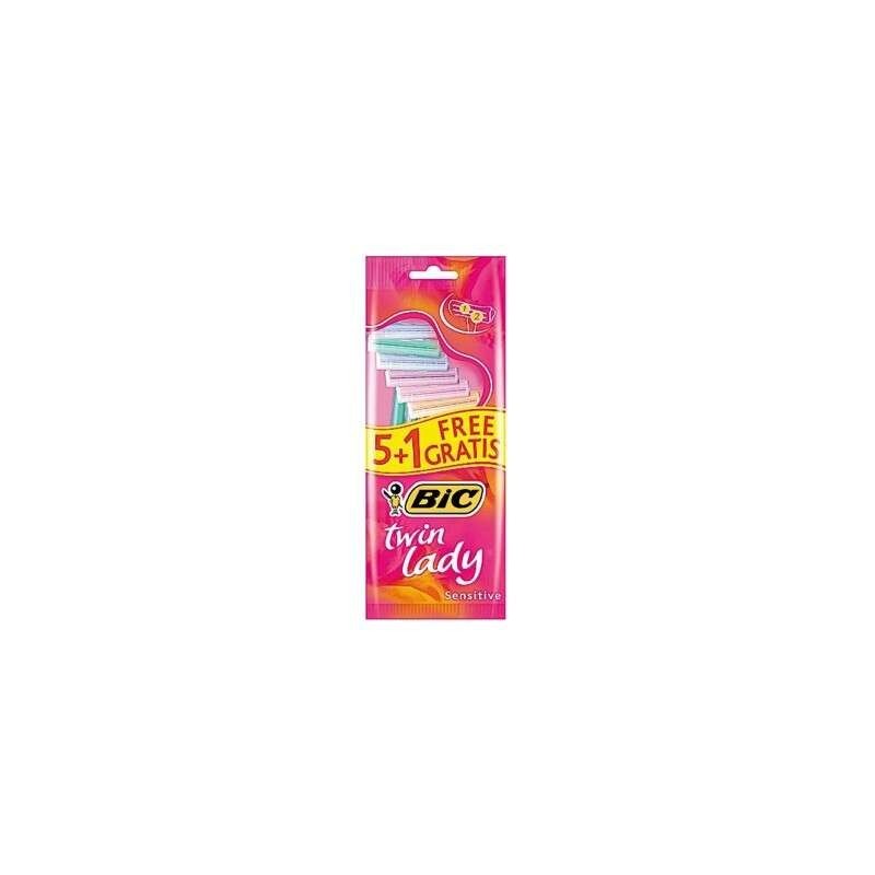 Bic Twin Lady Confezione da 5+1 Rasoi Depilatori Usa e Getta a 2 Lame Bic Twin Lady Confezione da 5+1 Rasoi Depilatori Usa e Getta a 2 Lame