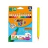 Bic Kids Evolution Triangle Pack de 12 Lapices de Colores Triangulares - Punta Ultraresistente - Sin Madera