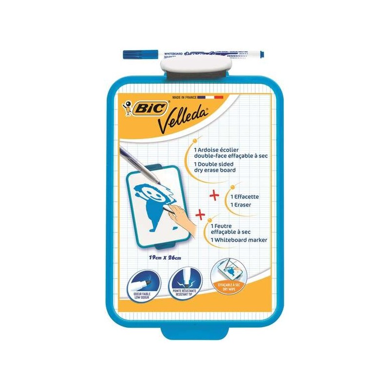 Lavagna Scuola Bic Velleda Due Superfici Bianche e Millimetriche + 1 Pennarello Velleda Blu + 1 Gomma - Dimensioni: 26x19 cm Lavagna Scuola Bic Velleda Due Superfici Bianche e Millimetriche + 1 Pennarello Velleda Blu + 1 Gomma - Dimensioni: 26x19 cm